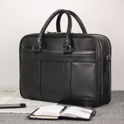 Вместительная деловая сумка с 2 отделениями BRIALDI Longstock (Лонгсток) relief black