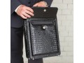 Кожаный портфель мужской Lakestone Grantson Black Caiman